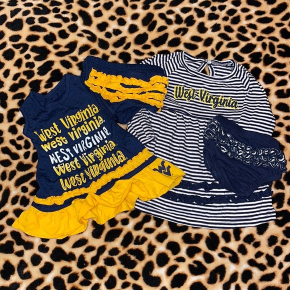 •COLOSSEUM•WEST VIRGINIA RUFFLE TOONS OUTFIT SETS SIZE 0-3 MONTHS EUC/NWOT - Picture 2 of 8